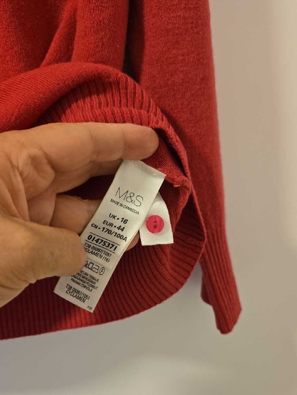 M&S Collection Red Crewneck Sweater - Picture 6 of 9